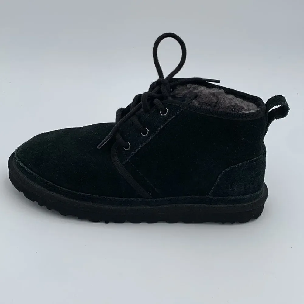 UGG Neumel black suede leather shearling wool lined ankle boots men’s size 7